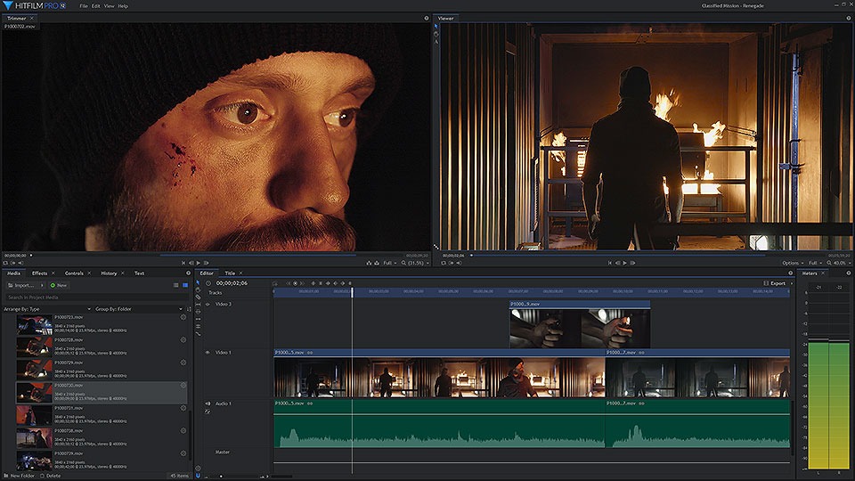 Professional multi-track editing interface